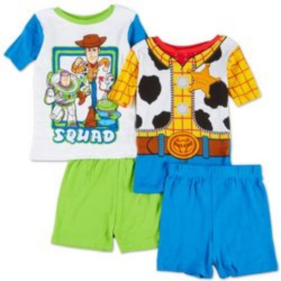 NWT 6 & 8 BOY GIRL TOY STORY WOODY & SQUAD 4PC PAJAMA SETS  NWT - Picture 1 of 15